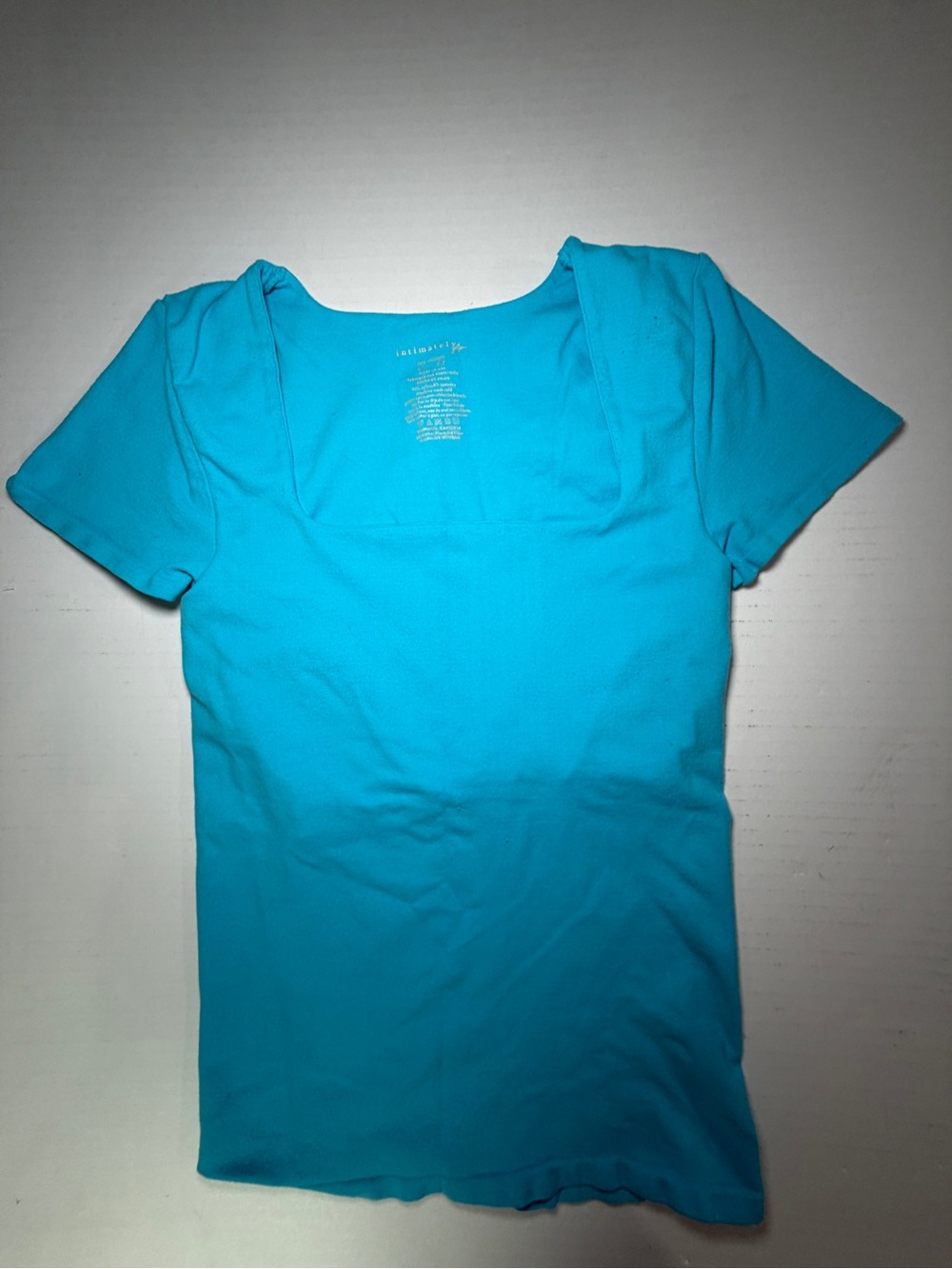 Intimately Free People Square Neck Short Sleeve Tee in Bright Aqua xs/s